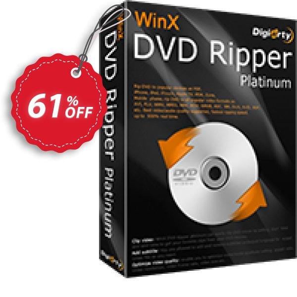 WinX DVD Ripper Platinum, 3-month Plan Coupon, discount 57% OFF WinX DVD Ripper Platinum (3-month License), verified. Promotion: Exclusive promo code of WinX DVD Ripper Platinum (3-month License), tested & approved