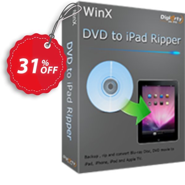 WinX DVD to iPad Ripper Coupon, discount WinX DVD to iPad Ripper staggering discounts code 2024. Promotion: staggering discounts code of WinX DVD to iPad Ripper 2024