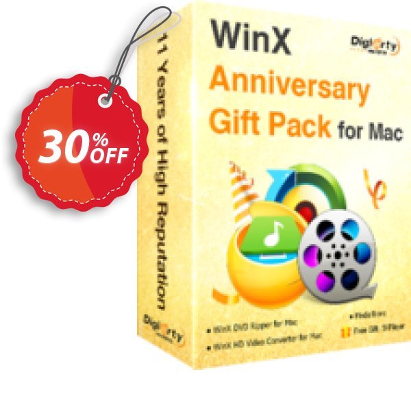 WinX Anniversary Pack for MAC Coupon, discount WinX Anniversary Gift Pack for Mac awful offer code 2025. Promotion: awful offer code of WinX Anniversary Gift Pack for Mac 2024