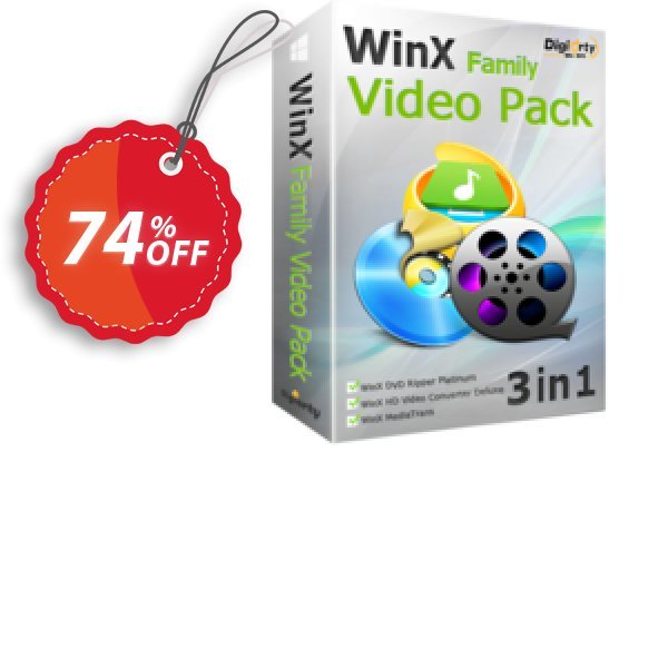 WinX Family Video Pack, for 6 PCs Coupon, discount WinX Family Video Pack (for 6 PCs) amazing discounts code 2025. Promotion: amazing discounts code of WinX Family Video Pack (for 6 PCs) 2024