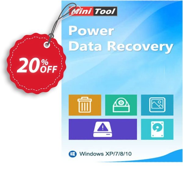 MiniTool Power Data Recovery, Yearly Subscription  Coupon, discount 20% off. Promotion: 