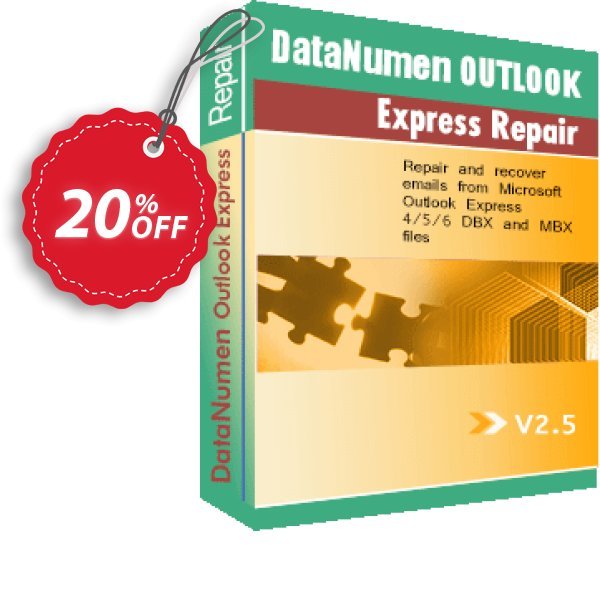 DataNumen Outlook Express Repair Coupon, discount Education Coupon. Promotion: Coupon for educational and non-profit organizations