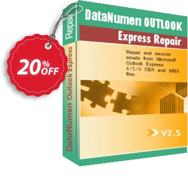 DataNumen Outlook Express Repair Coupon, discount Education Coupon. Promotion: Coupon for educational and non-profit organizations