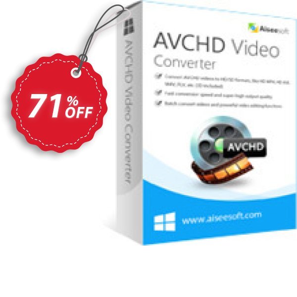 Aiseesoft AVCHD Video Converter Coupon, discount 70% OFF Aiseesoft AVCHD Video Converter Feb 2024. Promotion: Fearsome deals code of Aiseesoft AVCHD Video Converter, tested in February 2024