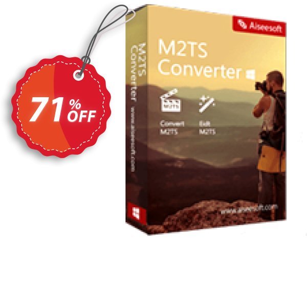 Aiseesoft M2TS Converter Coupon, discount Aiseesoft M2TS Converter imposing offer code 2024. Promotion: 40% Off for All Products of Aiseesoft