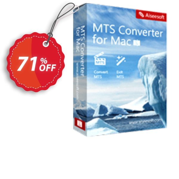 Aiseesoft MTS Converter for MAC Coupon, discount 50% Aiseesoft. Promotion: 50% Off for All Products of Aiseesoft