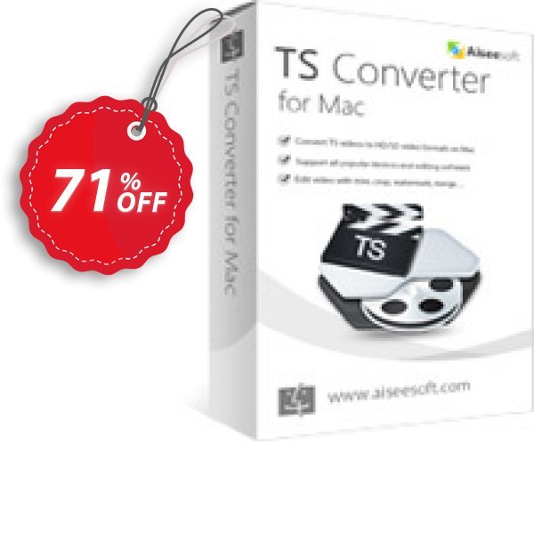Aiseesoft TS Converter for MAC Coupon, discount 40% Aiseesoft. Promotion: 40% Off for All Products of Aiseesoft