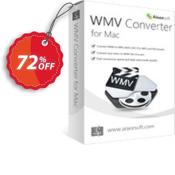 Aiseesoft WMV Converter for MAC Coupon, discount 40% Aiseesoft. Promotion: 40% Off for All Products of Aiseesoft