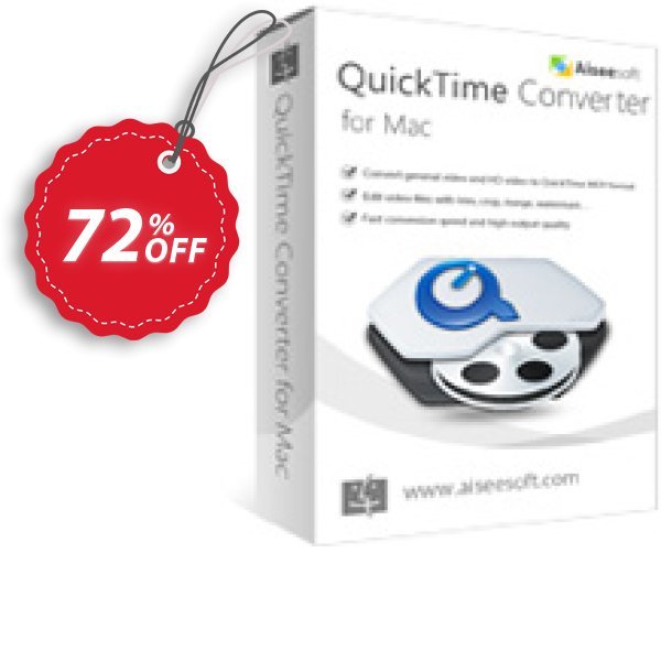 Aiseesoft QuickTime Converter for MAC Coupon, discount 40% Aiseesoft. Promotion: 40% Off for All Products of Aiseesoft