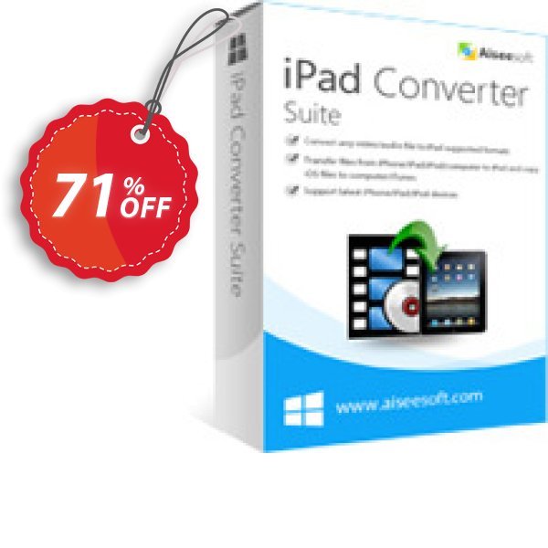 Aiseesoft iPad Converter Suite Coupon, discount 40% Aiseesoft. Promotion: 40% Off for All Products of Aiseesoft