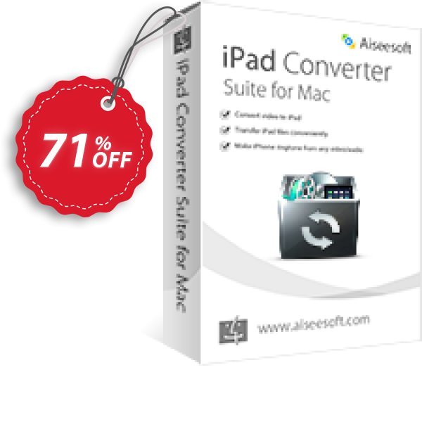 Aiseesoft iPad Converter Suite for MAC Coupon, discount 40% Aiseesoft. Promotion: 40% Off for All Products of Aiseesoft