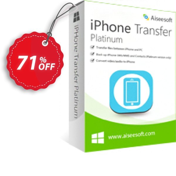 Aiseesoft iPhone Transfer Platinum Coupon, discount 40% Aiseesoft. Promotion: 