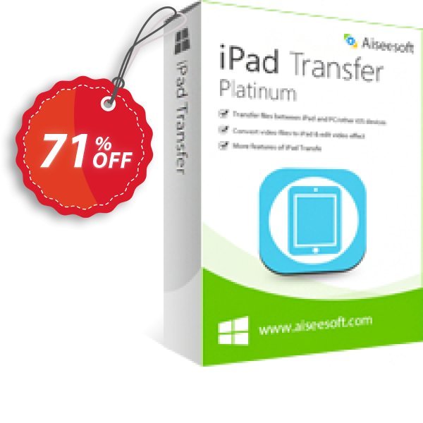 Aiseesoft iPad Transfer Platinum Coupon, discount Aiseesoft iPad Transfer Platinum. Promotion: 