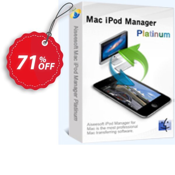 Aiseesoft MAC iPod Manager Platinum Coupon, discount 40% Aiseesoft. Promotion: 