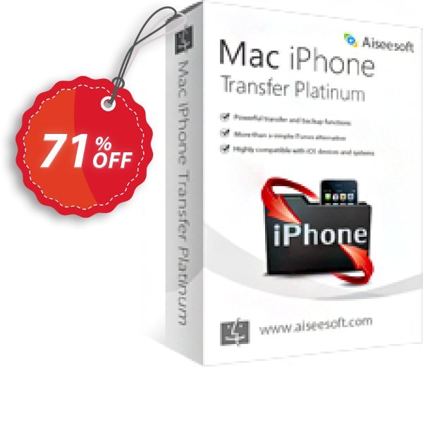 Aiseesoft MAC iPhone Transfer Platinum Coupon, discount 40% Aiseesoft. Promotion: 