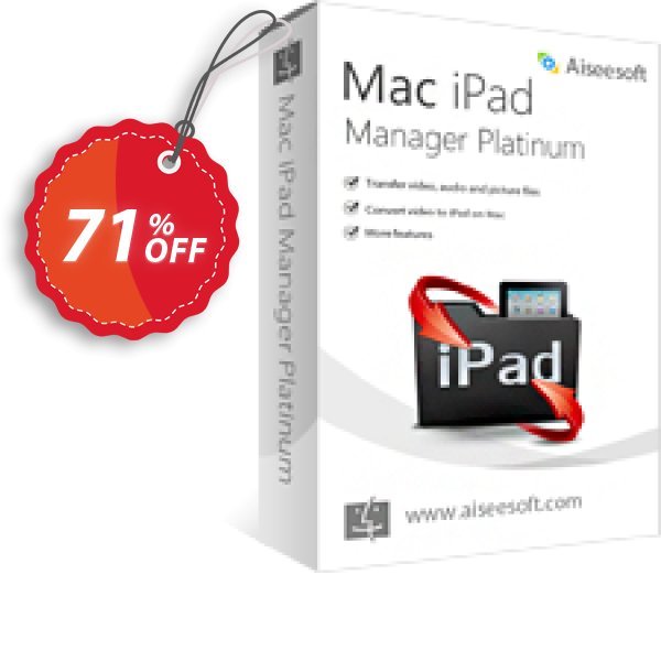 Aiseesoft MAC iPad Manager Platinum Coupon, discount 40% Aiseesoft. Promotion: 