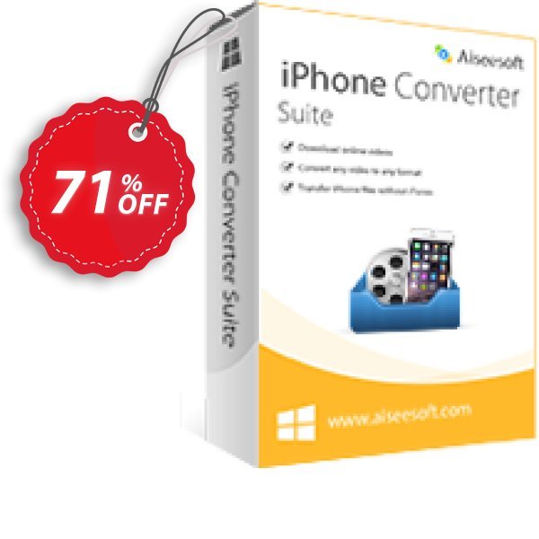 Aiseesoft iPhone Converter Suite Coupon, discount 40% Aiseesoft. Promotion:
