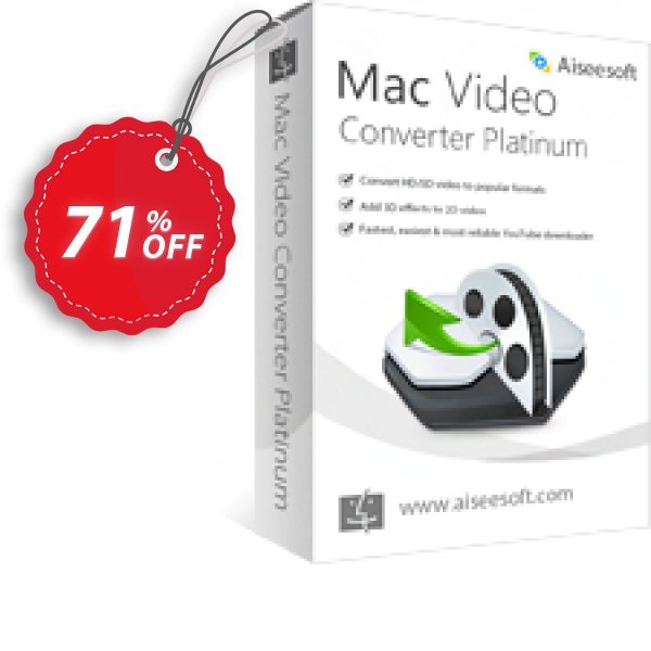 Aiseesoft MAC Video Converter Platinum Coupon, discount Aiseesoft Mac Video Converter Platinum stirring discount code 2024. Promotion: stirring discount code of Aiseesoft Mac Video Converter Platinum 2024