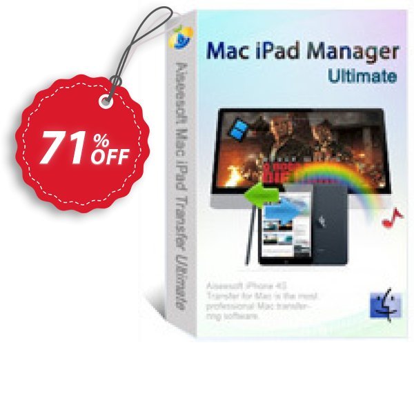 Aiseesoft MAC iPad Manager Ultimate Coupon, discount 40% Aiseesoft. Promotion: 