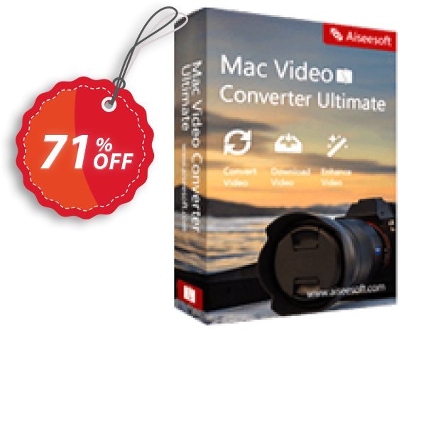 Aiseesoft MAC Video Converter Ultimate Coupon, discount 50% Aiseesoft. Promotion: 50% Off for All Products of Aiseesoft