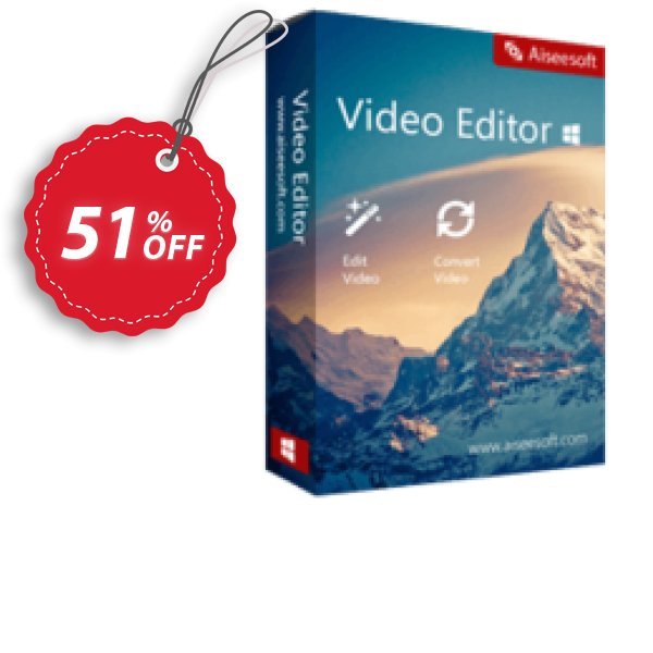 Aiseesoft Video Editor Coupon, discount 40% Aiseesoft. Promotion: 40% Aiseesoft Coupon code