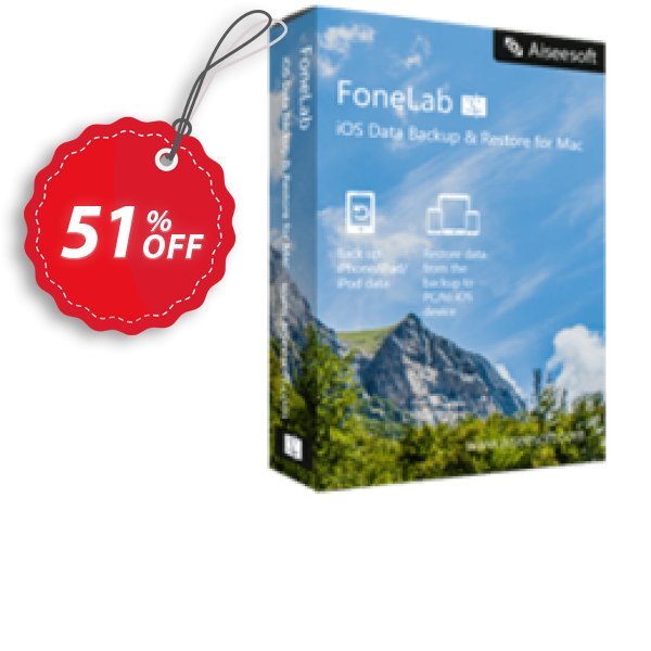MAC FoneLab - iOS Data Backup & Restore Coupon, discount 40% Aiseesoft. Promotion: 40% Aiseesoft Coupon code