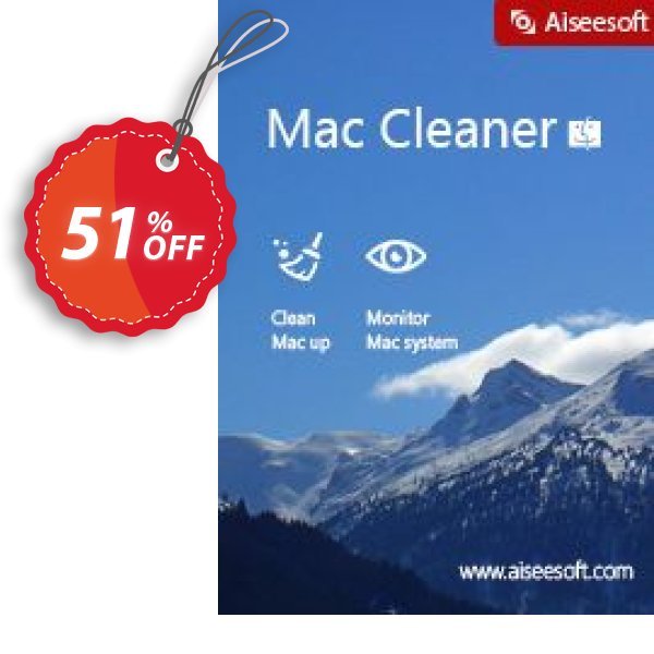 MAC Cleaner Coupon, discount Mac Cleaner stirring deals code 2025. Promotion: 40% Aiseesoft Coupon code