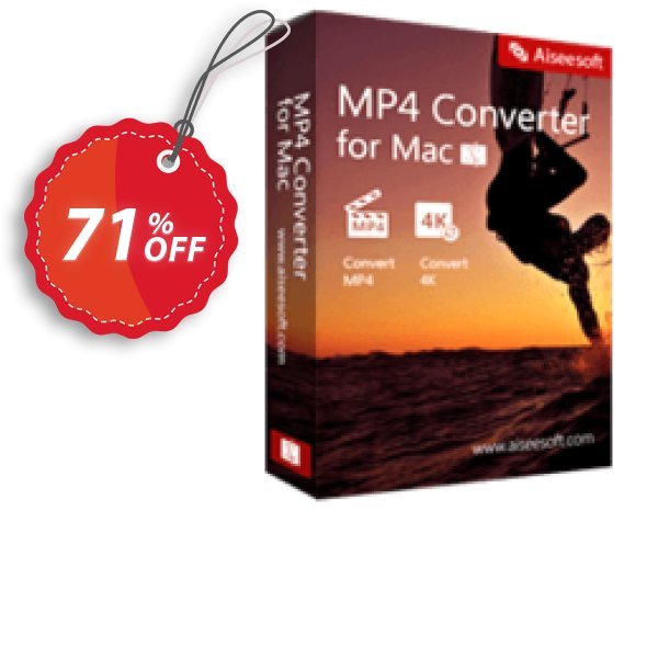 Aiseesoft MP4 Converter for MAC Coupon, discount 40% Aiseesoft. Promotion: 40% Off for All Products of Aiseesoft