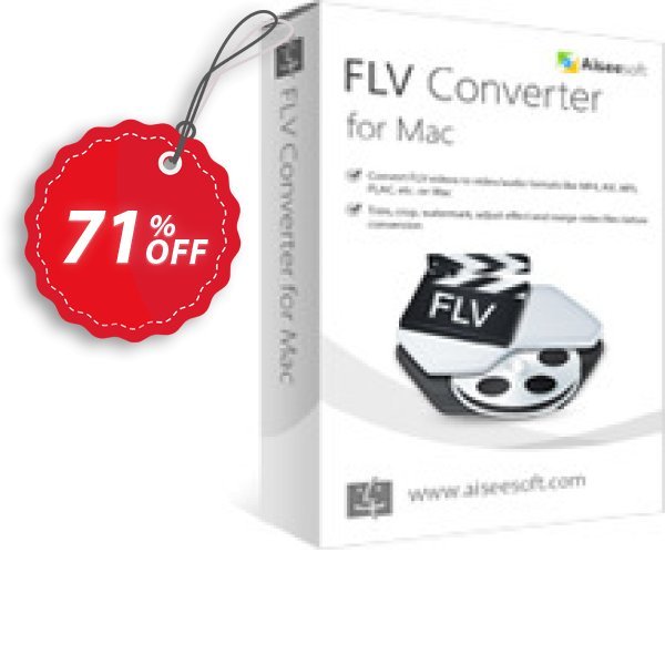 Aiseesoft FLV Converter for MAC Coupon, discount 40% Aiseesoft. Promotion: 40% Off for All Products of Aiseesoft