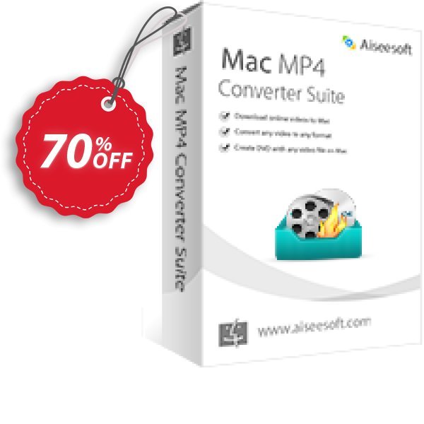 Aiseesoft MAC MP4 Converter Suite Coupon, discount 40% Aiseesoft. Promotion: 