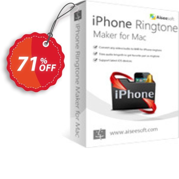 Aiseesoft iPhone Ringtone Maker for MAC Coupon, discount 40% Aiseesoft. Promotion: 40% Off for All Products of Aiseesoft