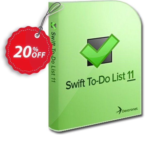 Swift To-Do List, 11-25 users  Coupon, discount 20% OFF Swift To-Do List (11-25 users), verified. Promotion: Wondrous deals code of Swift To-Do List (11-25 users), tested & approved