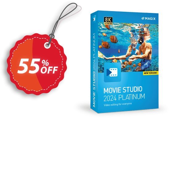 MAGIX Movie Studio 2024 Platinum Coupon, discount 55% OFF MAGIX Movie Studio 2024 Platinum, verified. Promotion: Special promo code of MAGIX Movie Studio 2024 Platinum, tested & approved