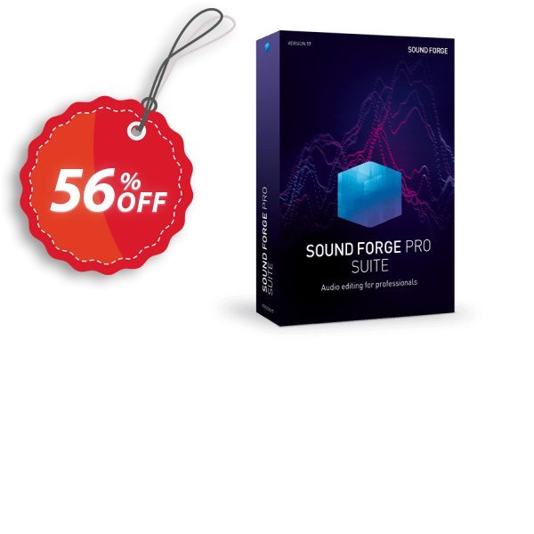 MAGIX SOUND FORGE Pro 17 Suite Coupon, discount 56% OFF MAGIX SOUND FORGE Pro 17 Suite, verified. Promotion: Special promo code of MAGIX SOUND FORGE Pro 17 Suite, tested & approved