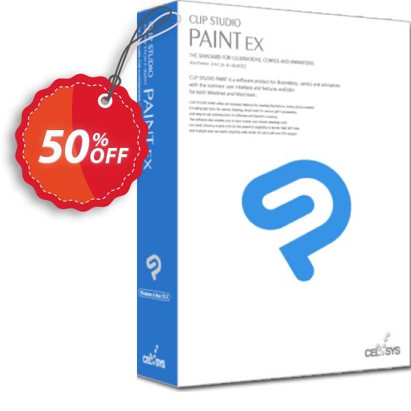 Clip Studio Paint EX, Yearly plan  Coupon, discount 50% OFF Clip Studio Paint EX (1 year plan), verified. Promotion: Formidable discount code of Clip Studio Paint EX (1 year plan), tested & approved