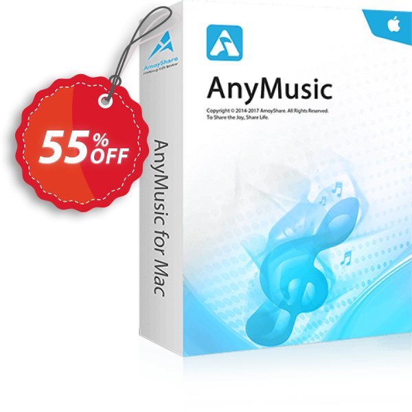 AnyMusic for MAC Monthly Coupon, discount Coupon code AnyMusic Mac Monthly. Promotion: AnyMusic Mac Monthly offer from Amoyshare