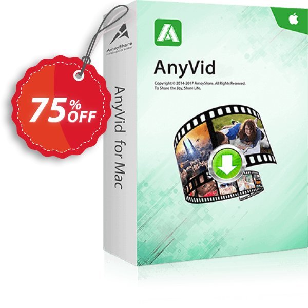 AnyVid for MAC Lifetime, 5 PCs  Coupon, discount Coupon code AnyVid Mac Lifetime (5 PCs). Promotion: AnyVid Mac Lifetime (5 PCs) offer from Amoyshare