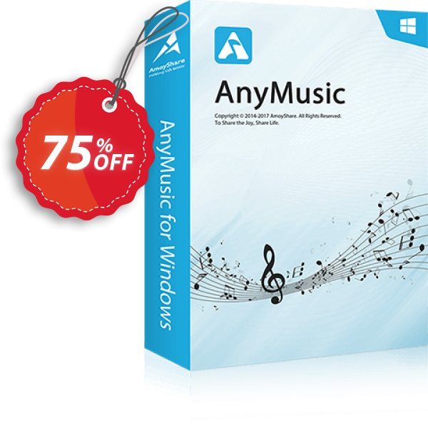 AnyMusic Lifetime, 5 PCs  Coupon, discount Coupon code AnyMusic Win Lifetime (5 PCs). Promotion: AnyMusic Win Lifetime (5 PCs) offer from Amoyshare