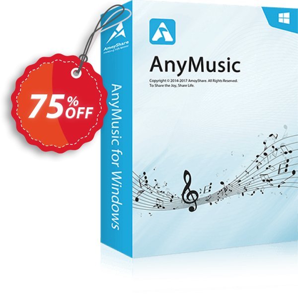 AnyMusic Lifetime, 10 PCs  Coupon, discount Coupon code AnyMusic Win Lifetime (10 PCs). Promotion: AnyMusic Win Lifetime (10 PCs) offer from Amoyshare