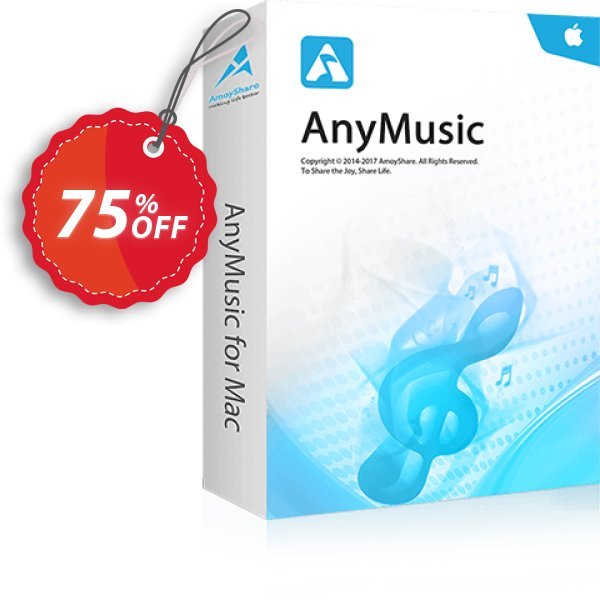 AnyMusic for MAC Lifetime, 10 PCs  Coupon, discount Coupon code AnyMusic Mac Lifetime (10 PCs). Promotion: AnyMusic Mac Lifetime (10 PCs) offer from Amoyshare