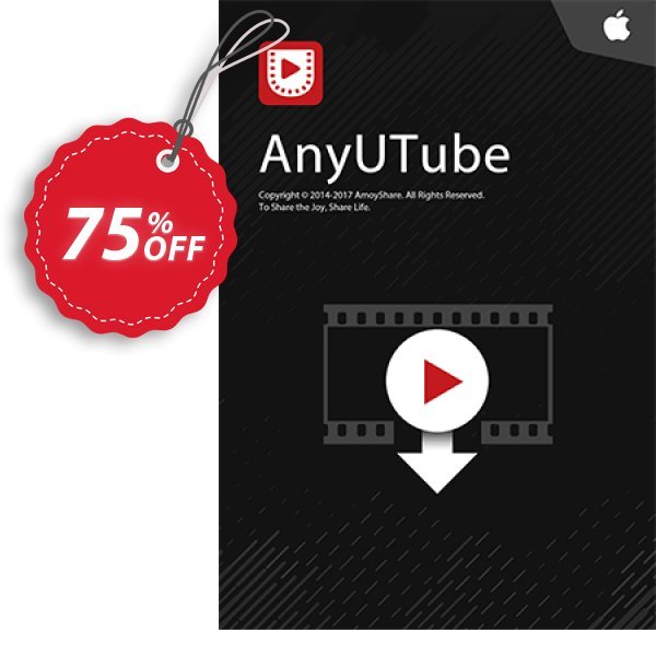 AnyUTube for MAC Lifetime, 5 PCs  Coupon, discount Coupon code AnyUTube Mac Lifetime (5 PCs). Promotion: AnyUTube Mac Lifetime (5 PCs) offer from Amoyshare