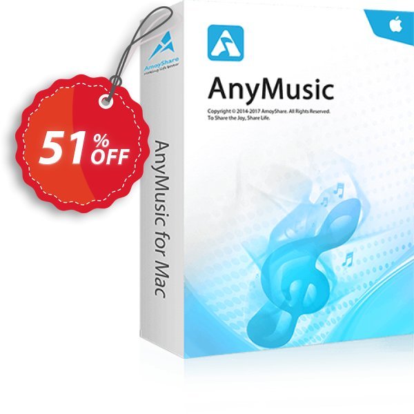 AnyMusic for MAC 6-Month Subscription Coupon, discount Coupon code AnyMusic Mac 6-Month Subscription. Promotion: AnyMusic Mac 6-Month Subscription offer from Amoyshare