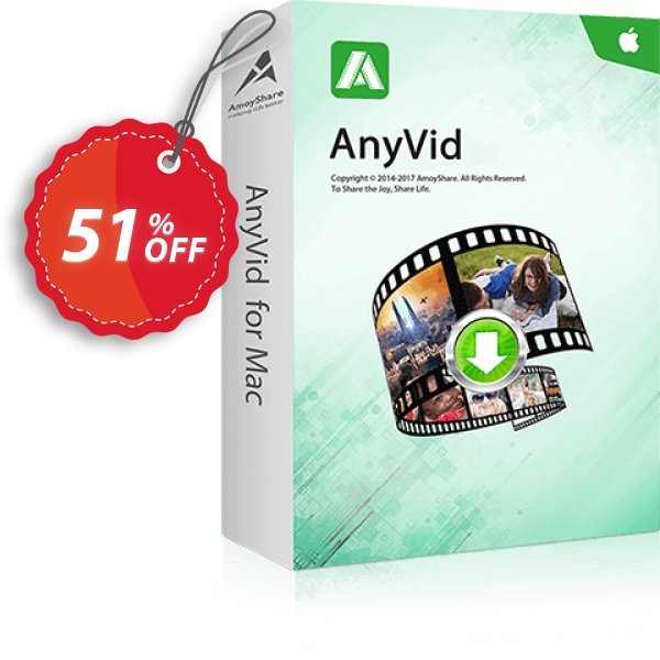 AnyVid for MAC 6-Month Subscription Coupon, discount Coupon code AnyVid Mac 6-Month Subscription. Promotion: AnyVid Mac 6-Month Subscription offer from Amoyshare