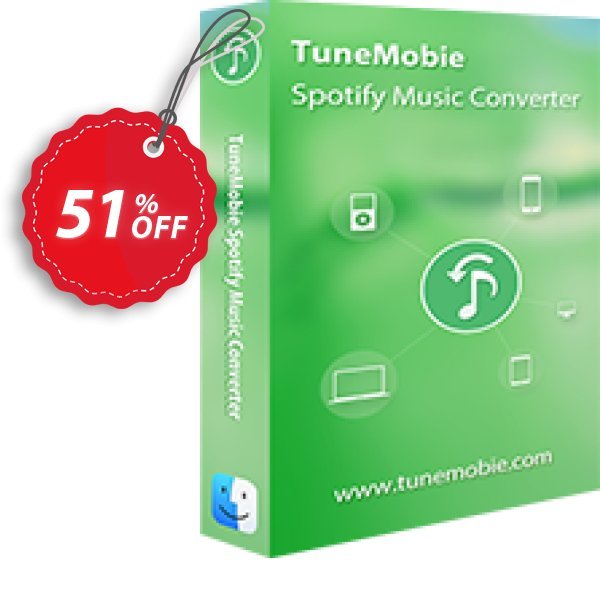 TuneMobie Spotify Music Converter for MAC Coupon, discount Coupon code TuneMobie Spotify Music Converter for Mac (Lifetime License). Promotion: TuneMobie Spotify Music Converter for Mac (Lifetime License) Exclusive offer 