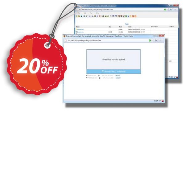 Easy File Management Web Server, 80 users Plan  Coupon, discount Easy File Management Web Server (80 users license) Marvelous promo code 2024. Promotion: Marvelous promo code of Easy File Management Web Server (80 users license) 2024