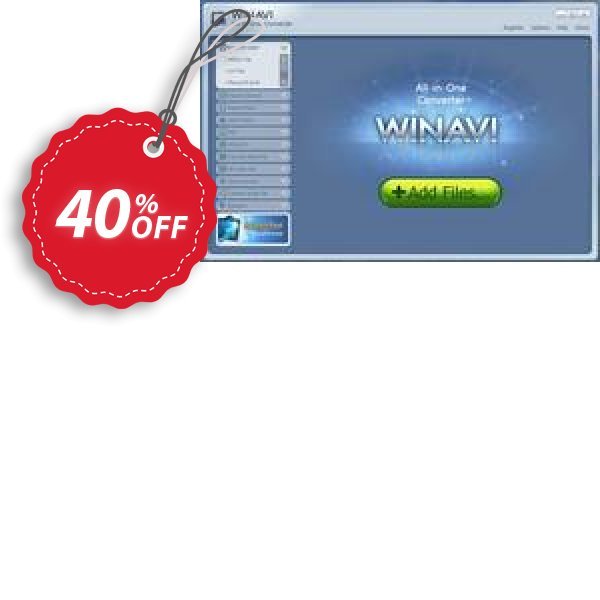 WinAVI All-In-One Converter Coupon, discount WinAVI All-In-One Converter Amazing deals code 2024. Promotion: Exclusive sales code of WinAVI All-In-One Converter 2024
