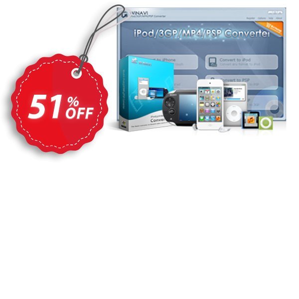 WinAVI iPod/3GP/MP4/PSP Converter Coupon, discount WinAVI iPod/3GP/MP4/PSP Converter Amazing promotions code 2025. Promotion: Formidable discounts code of WinAVI iPod/3GP/MP4/PSP Converter 2024