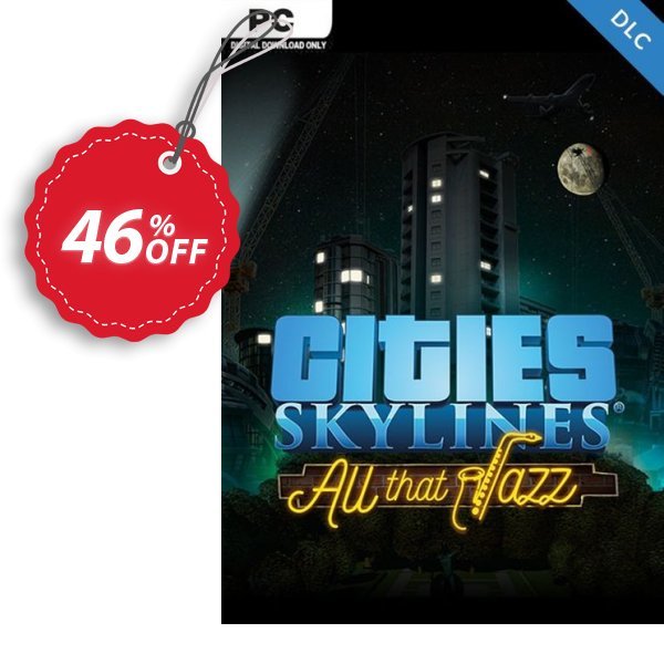 Cities Skylines - All That Jazz DLC Coupon, discount Cities Skylines - All That Jazz DLC Deal. Promotion: Cities Skylines - All That Jazz DLC Exclusive offer 