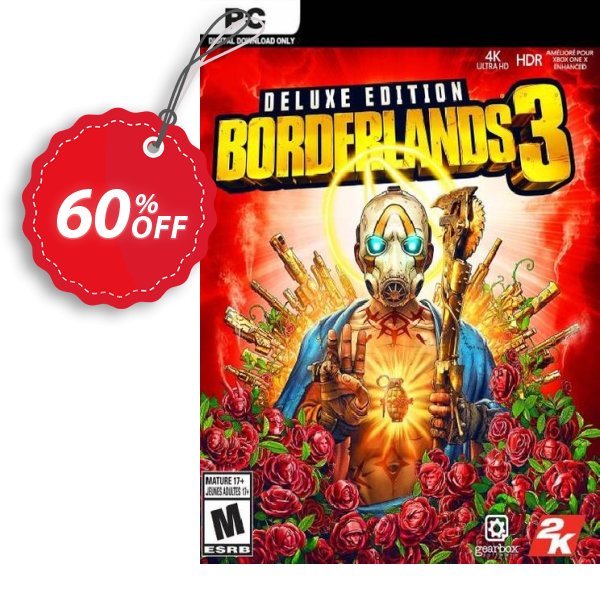 Borderlands 3 Deluxe Edition PC, Asia  Coupon, discount Borderlands 3 Deluxe Edition PC (Asia) Deal. Promotion: Borderlands 3 Deluxe Edition PC (Asia) Exclusive offer 