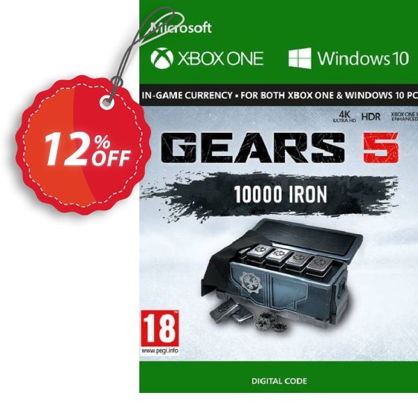 Gears 5: 10,000 Iron + 2,500 Bonus Iron Xbox One Coupon, discount Gears 5: 10,000 Iron + 2,500 Bonus Iron Xbox One Deal. Promotion: Gears 5: 10,000 Iron + 2,500 Bonus Iron Xbox One Exclusive offer 